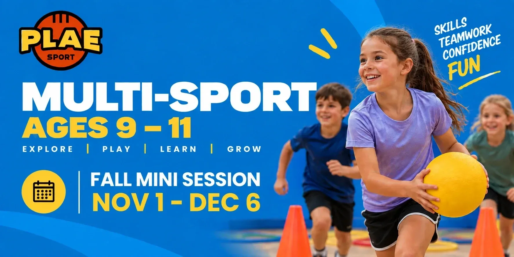 Multi-Sport 9-11 Years: Sunday's 4:05-5:05pm @ Sussex Corner Elementary School
